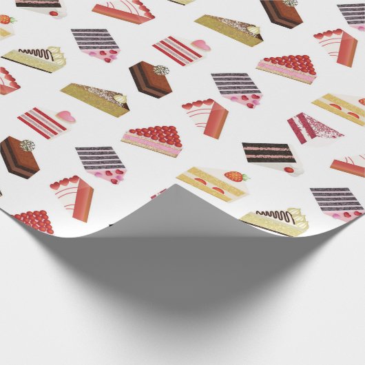 Cute Cake Variety Pattern Cadeaupapier (Hoek)