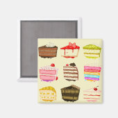 Cute cake verjaardagstaart met kleurrijke crème magneet (Voorkant / Achterkant)