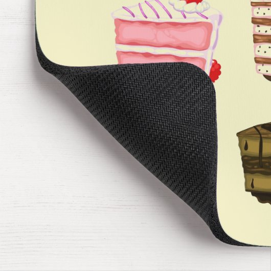 Cute cake verjaardagstaart met kleurrijke crème muismat (Hoek)