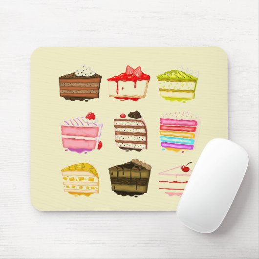 Cute cake verjaardagstaart met kleurrijke crème muismat (Met muis)