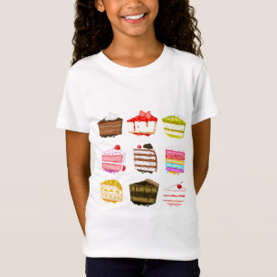 Cute cake verjaardagstaart met kleurrijke crème t-shirt