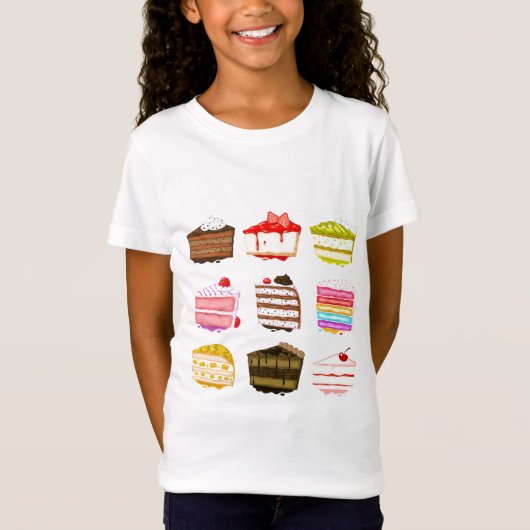 Cute cake verjaardagstaart met kleurrijke crème t-shirt (Voorkant)