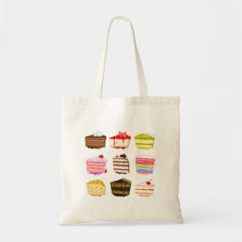 Cute cake verjaardagstaart met kleurrijke crème tote bag