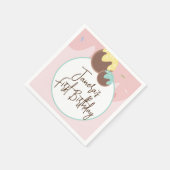 Cute Cakepop Balls First Birthday Frosting Servet (Hoek)