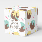 Cute Cakepop Balls First Birthday Sprinkles Bedankdoosjes (Voorkant Zijde)