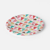 Cute Cakes and Bunting Colorful Party Papieren Bordje (Gekanteld)