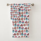 Cute Cakes and Desserts Pattern Bad Handdoek (Insitu)