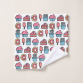 Cute Cakes and Desserts Pattern Bad Handdoek (Wasdoekje)