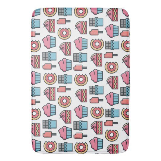 Cute Cakes and Desserts Pattern Badmat (Voorkant Verticaal)
