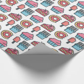 Cute Cakes and Desserts Pattern Cadeaupapier (Hoek)