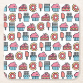 Cute Cakes and Desserts Pattern Kartonnen Onderzetters (Voorkant)