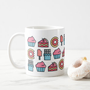 Cute Cakes and Desserts Pattern Koffiemok