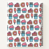 Cute Cakes and Desserts Pattern Personalized Notitieboek (Achterkant)