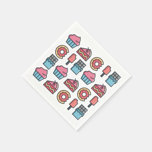 Cute Cakes and Desserts Pattern Servet (Hoek)