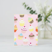 Cute Cakes Dessert Patroon Briefkaart (Staand voorkant)