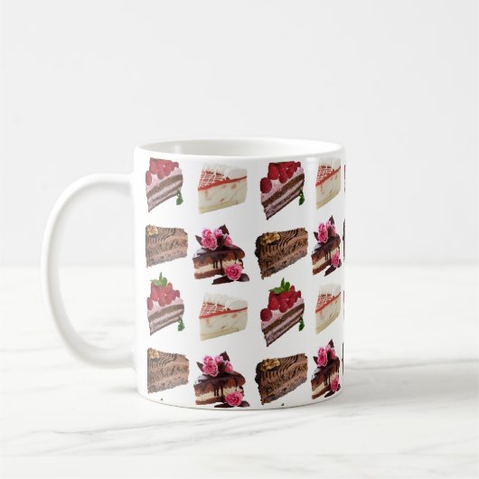 Cute Cakes Lovers Desserts Pattern Koffiemok (Links)