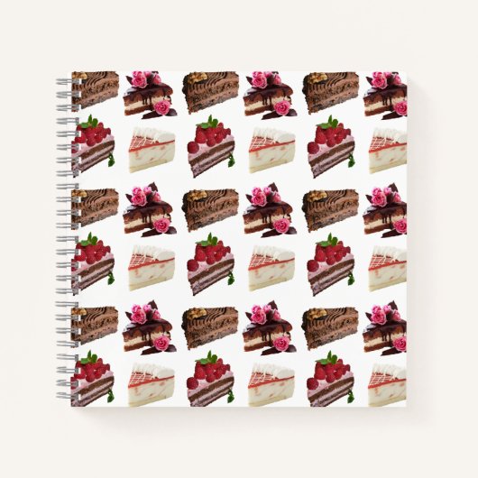 Cute Cakes Lovers Desserts Pattern Notitieboek (Voorkant)
