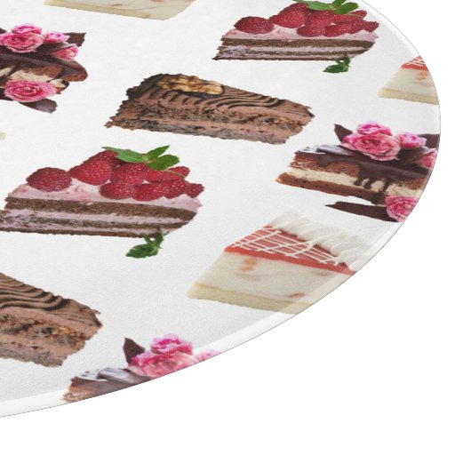 Cute Cakes Lovers Desserts Pattern Quirky Snijplank (Hoek)