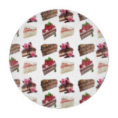 Cute Cakes Lovers Desserts Pattern Quirky Snijplank (Voorkant)