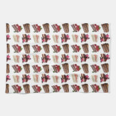 Cute Cakes Lovers Desserts Pattern Theedoek (Horizontaal)