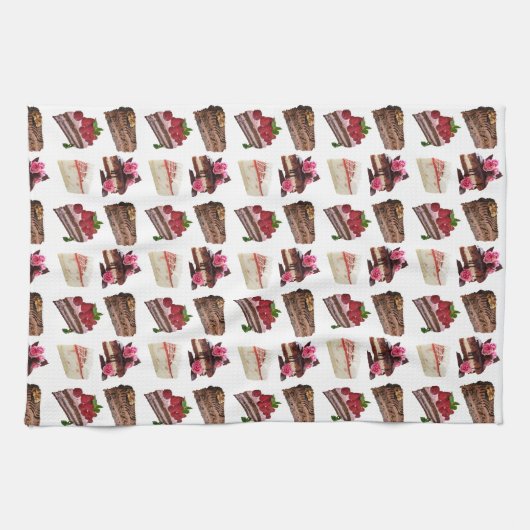 Cute Cakes Lovers Desserts Pattern Theedoek (Horizontaal)