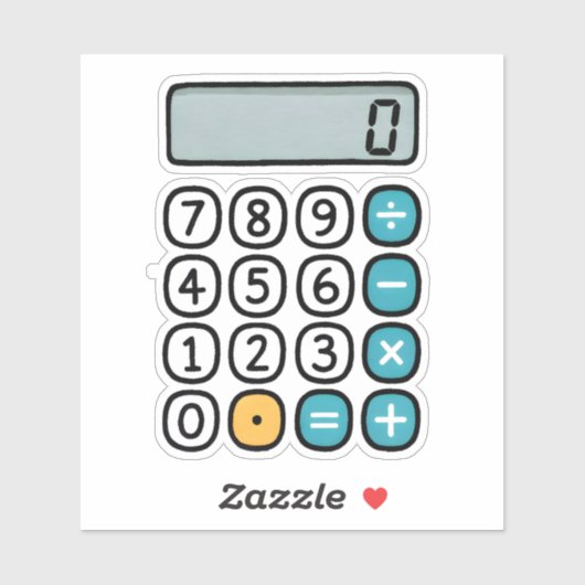 Cute Calculator Math Sticker for School (Vel)
