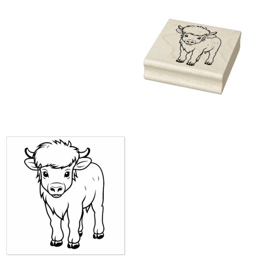 Cute Calf Rubberstempel (Gestempeld)