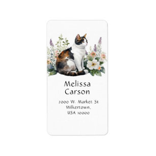 Cute Calico Cat Etiket