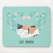 Cute Calico Cat Florals Specialized Mousepad Muismat (Voorkant)