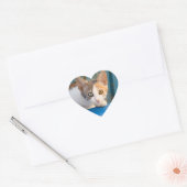Cute Calico Cat Kitten Funny Curious Eyes Photo — Hart Sticker (Envelop)