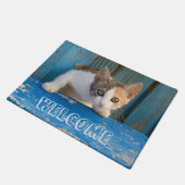 Cute Calico Cat Kitten Funny Curious Eyes Welkom Deurmat (Schuin)