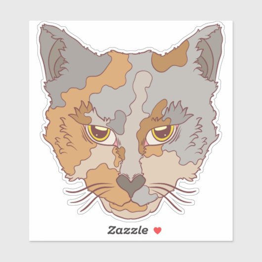 Cute Calico Cat Sticker (Vel)