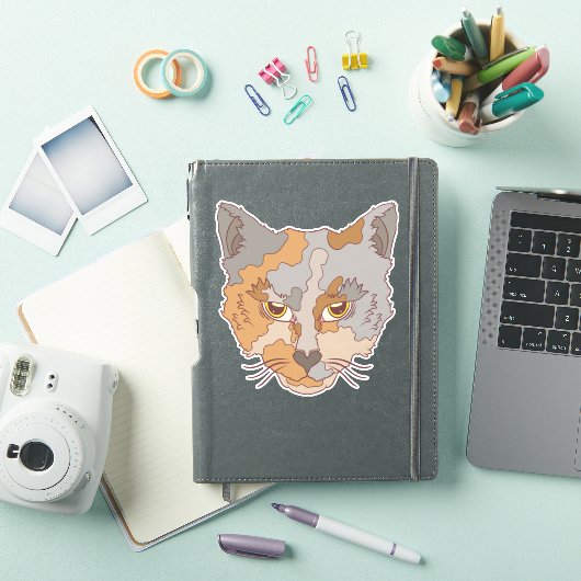 Cute Calico Cat Sticker (iPad Cover)
