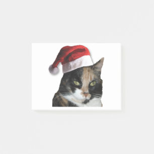 Cute Calico Cat Wearing Santa Hat Post-it® Notes