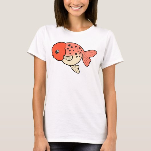Cute Calico Ranchu Goldfish Fancy goudvis T-shirt (Voorkant)