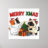 Cute Calico & Siamese Kitten Gift Canvas Afdruk (Voorkant)