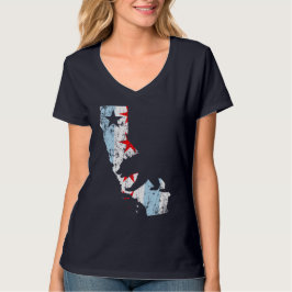 Cute  California Chicago Mashup Flag T-shirt