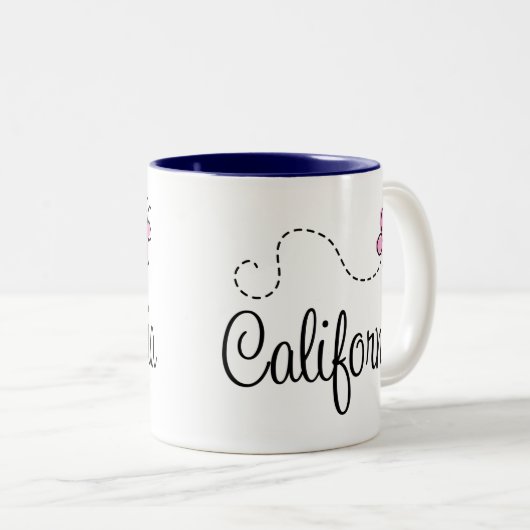 Cute California Design Tweekleurige Koffiemok (Voorkant rechts)