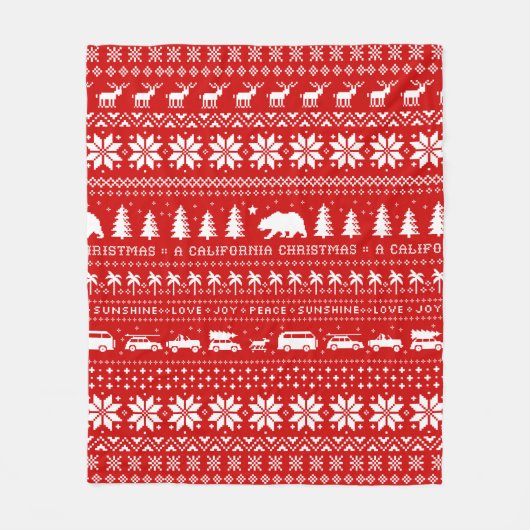 Cute California Kerstfeestay Pattern Xmas Fleece Deken (Voorkant)
