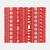 Cute California Kerstfeestay Pattern Xmas Fleece Deken (Voorkant (Horizontaal))