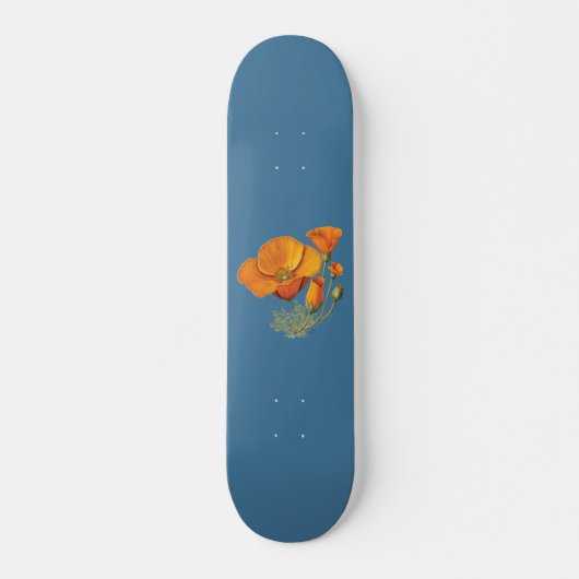 Cute California Poppy Flower Skateboard (Voorkant)