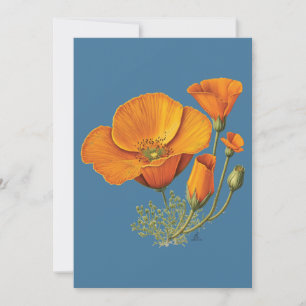 Cute California Poppy Flower  Style Kaart