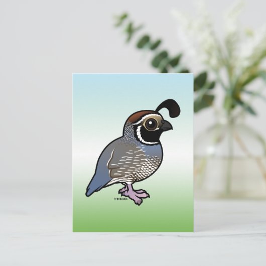 Cute California Quail Briefkaart (Staand voorkant)