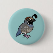 Cute California Quail Ronde Button 5,7 Cm (Voorkant)