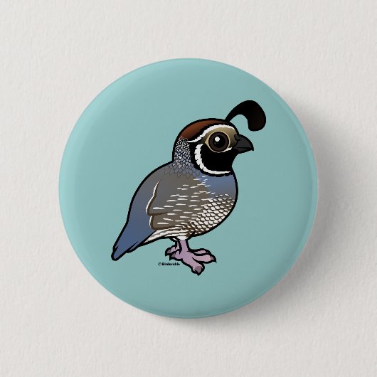 Cute California Quail Ronde Button 5,7 Cm (Voorkant)