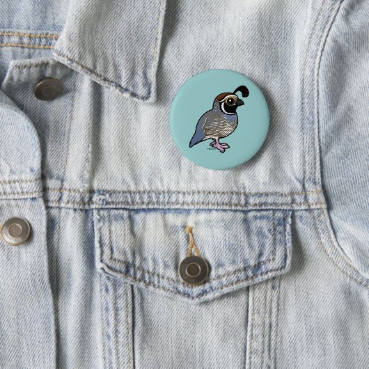 Cute California Quail Ronde Button 5,7 Cm (In situ)
