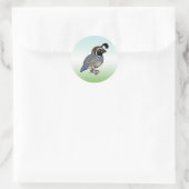 Cute California Quail Ronde Sticker (Tas)