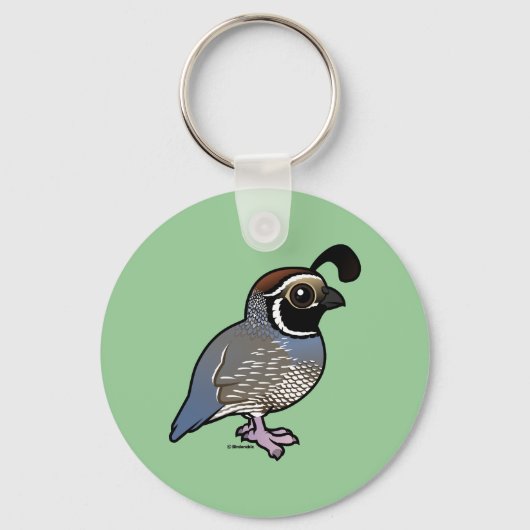 Cute California Quail Sleutelhanger (Voorkant)