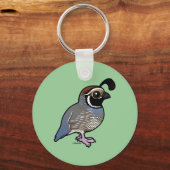 Cute California Quail Sleutelhanger (Achterkant)