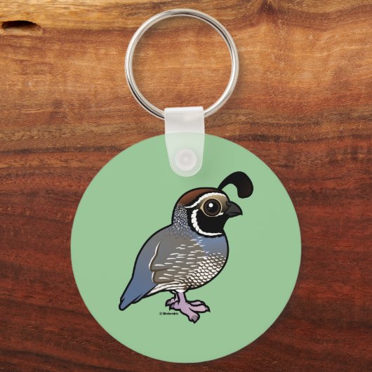 Cute California Quail Sleutelhanger (Achterkant)
